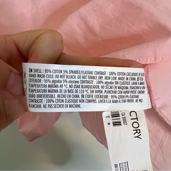 English Factory Pink Puff Sleeve Peplum Top Size Small - Picture 6 of 6